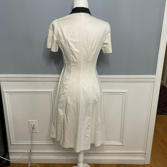 Vintage Fendi Dress Pinup Vintage Pockets White Pleated Collared 6 - Picture 4 of 11